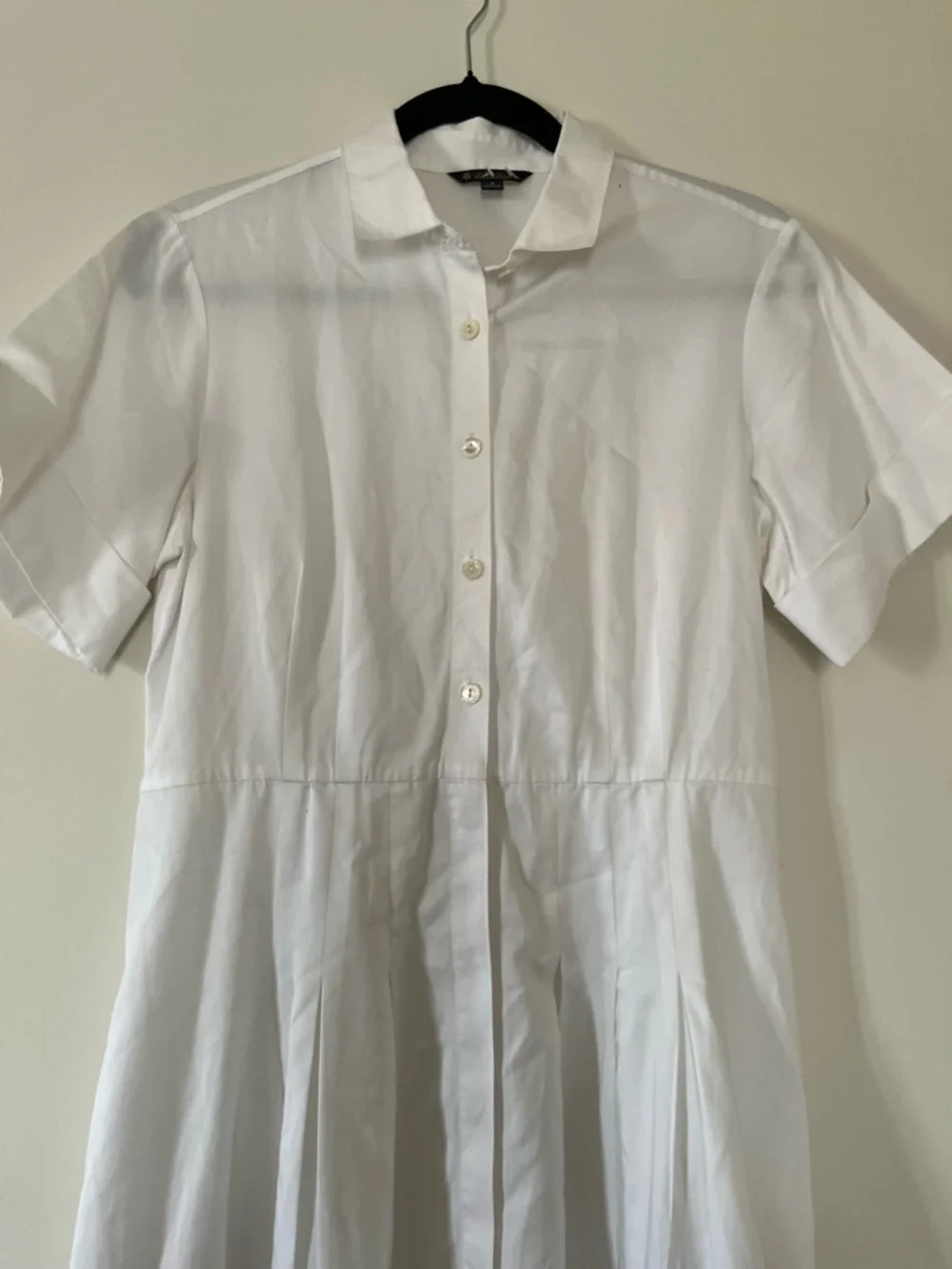 Brooks Brothers White Shirt Dress 8 Cotton Button Front Preppy Old Money Modest - Picture 5 of 9